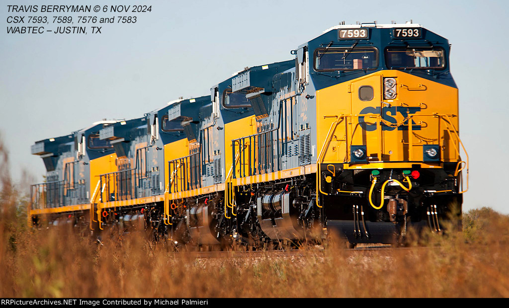 CSX AC4400CWM units 7593, 7589, 7576 and 7583